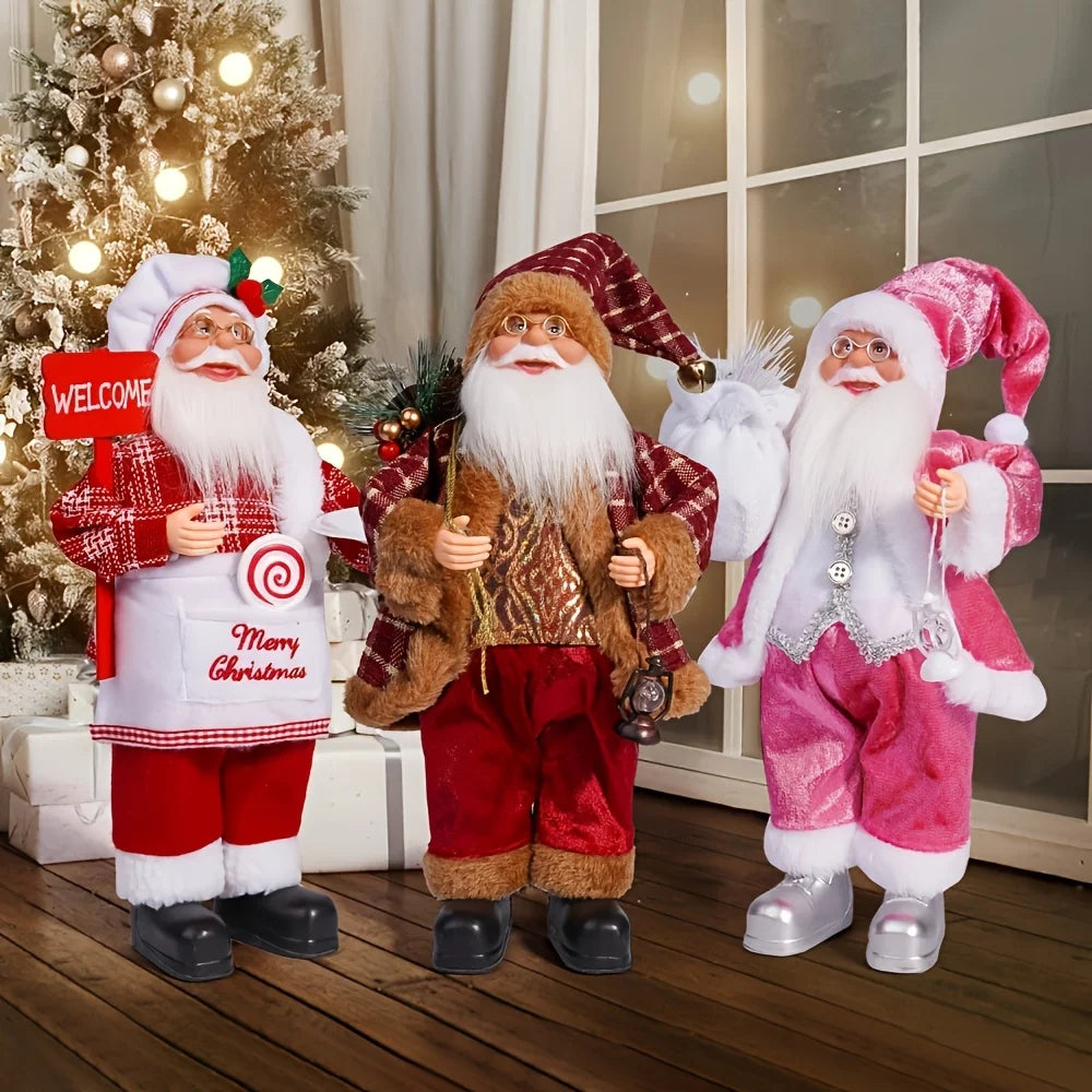 11.8-inch tall classic Santa Claus statue decorative item, Christmas table decoration, home decoration handicraft, room decorati