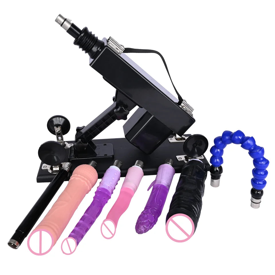ROUGH BEAST Automatic Sex Machine with Big Black Dildo for Women Love Machine Masturbation Pumping Gun for Couple Men Sex Toys