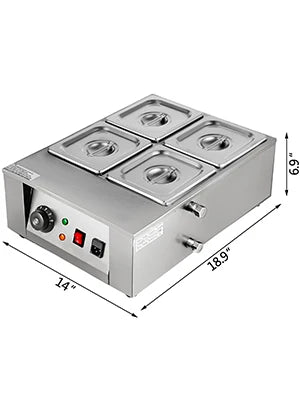 Stainless Steel Chocolate Melter 1-6 Cylinder Chocolate Melting Machine Electric Pot Heater Food Warmer Snack Food processor