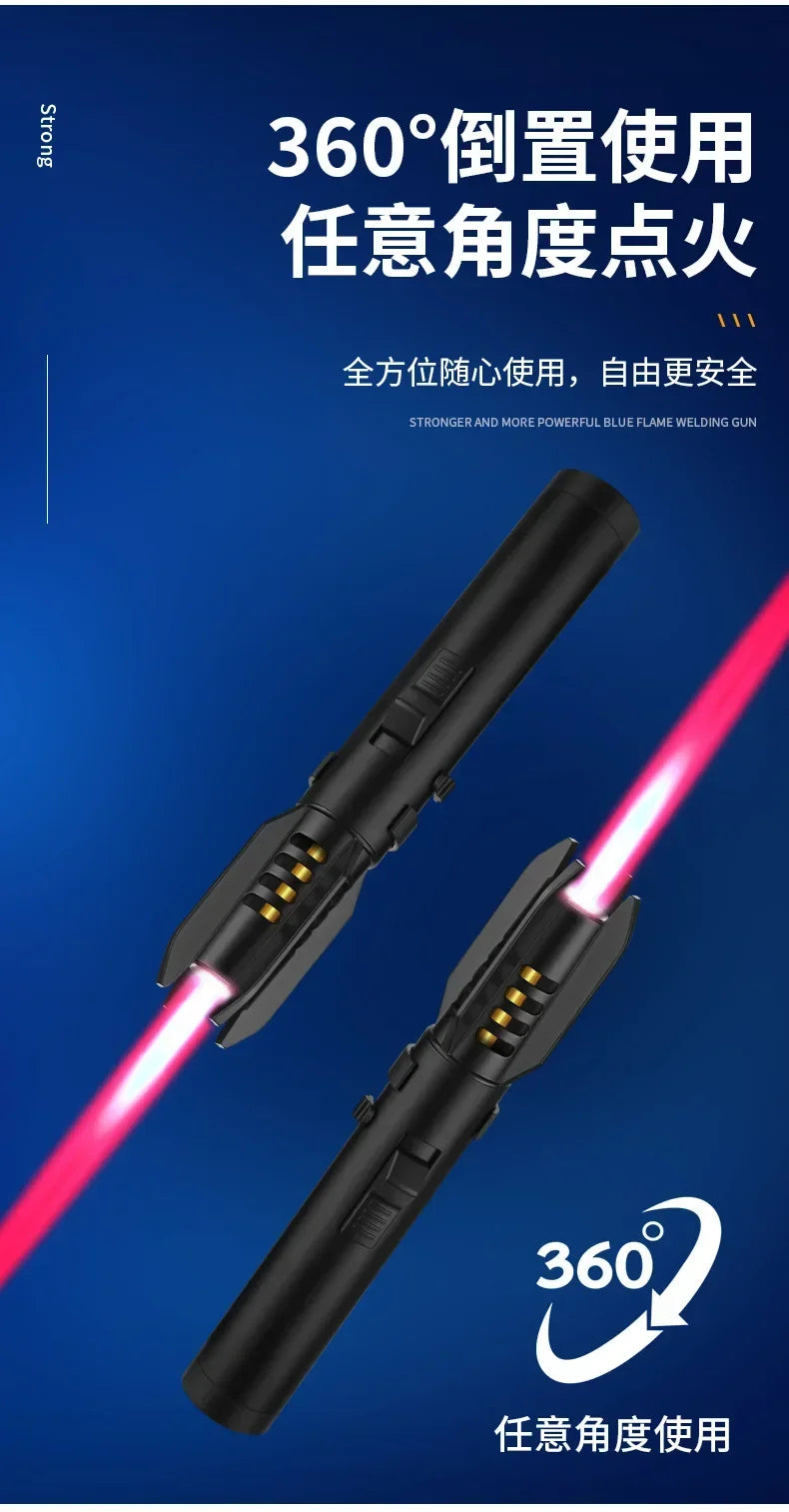HOT High Temperature Welding Gun Lighter Windproof Red Flame Cigar Lighter Butane Inflatable Lighter Outdoor BBQ Men's Tools