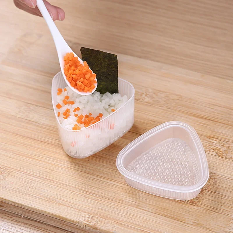1/2Pcs Triangular Plastic Sushi Rice Ball Maker Mould Onigiri Mold Set Kitchen Gadgets Stuff Transparent Bento Accessories