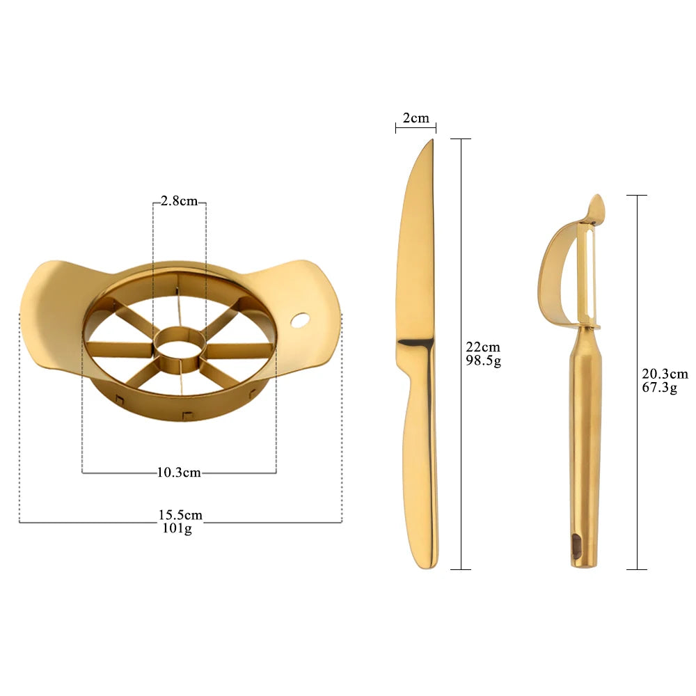 1/3PCS Stainless Steel Vegetable Fruit Tools Apple Cutter Fruit Knife Divider With Melon Potato Cucumber Slicer Kitchen Gadgets