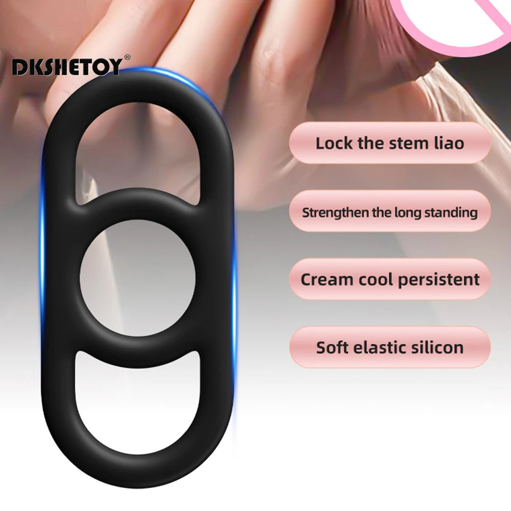S/M/L/XL Size Male Silicone Masturbator Cock Rings Delay Ejaculation Penis Rings High Elasticity Sex Toys For Men Adult supplies