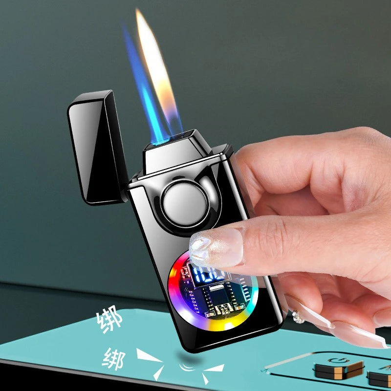 Mecha Voice-activated Intelligent Dual-fire Lighter, Gas-electric Mix, Four Ignition Methods, Creative Gifts