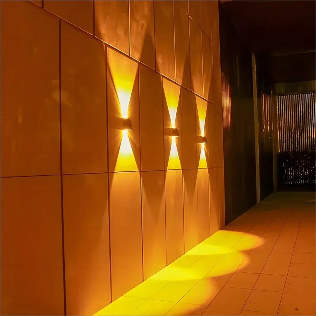 Solar Outdoor Wall Light Up Down,Waterproof Outdoor Lamp  Wall Sconces Lights for Garage Garden Yard