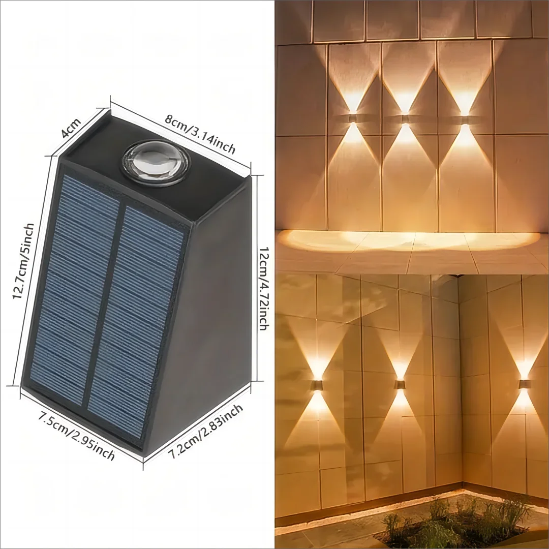 Solar Outdoor Wall Light Up Down,Waterproof Outdoor Lamp  Wall Sconces Lights for Garage Garden Yard