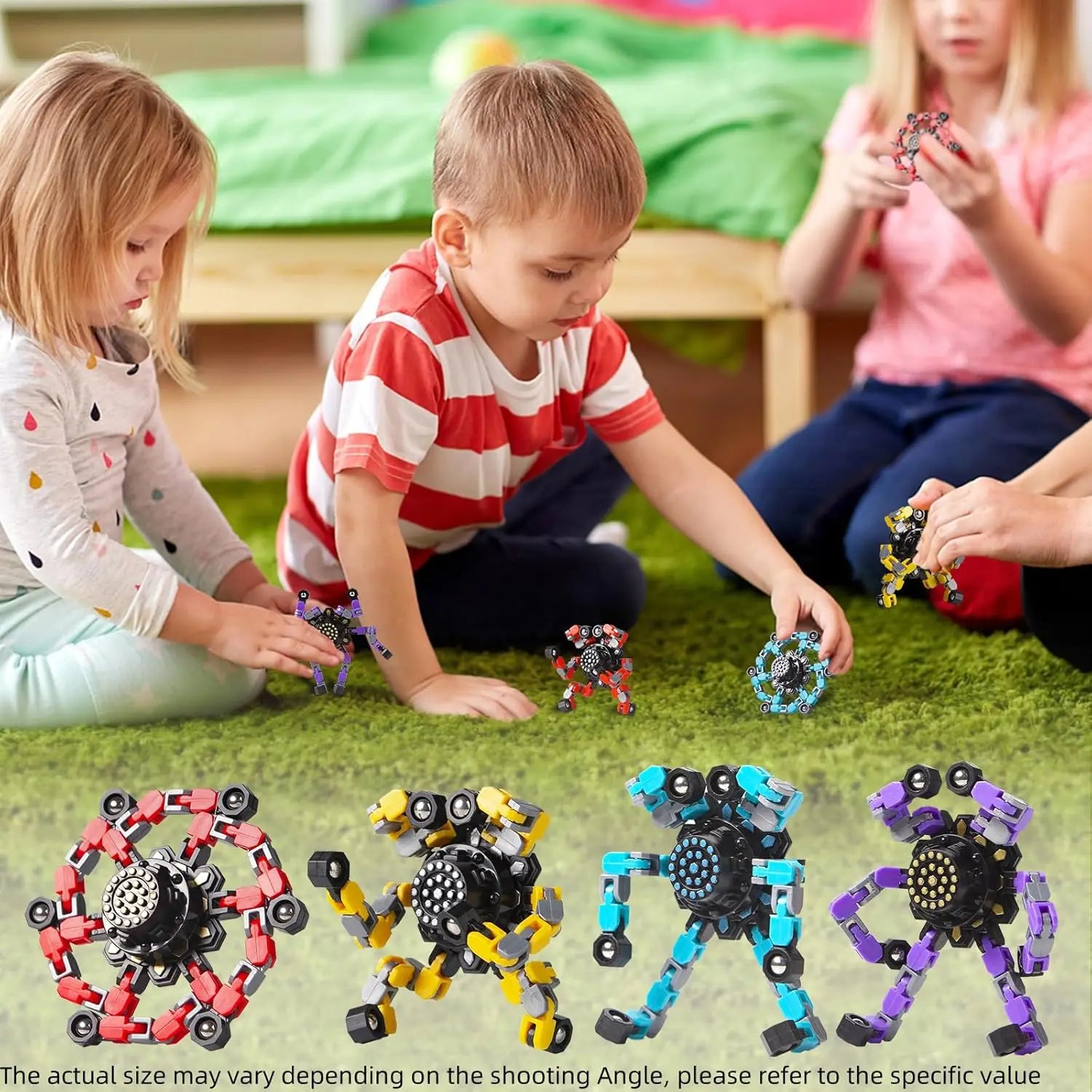 Transformable Fidget Spinners for Kids and Adults Stress Relief Sensory Toys for Boys and Girls Finger Gyro Decompression Toy