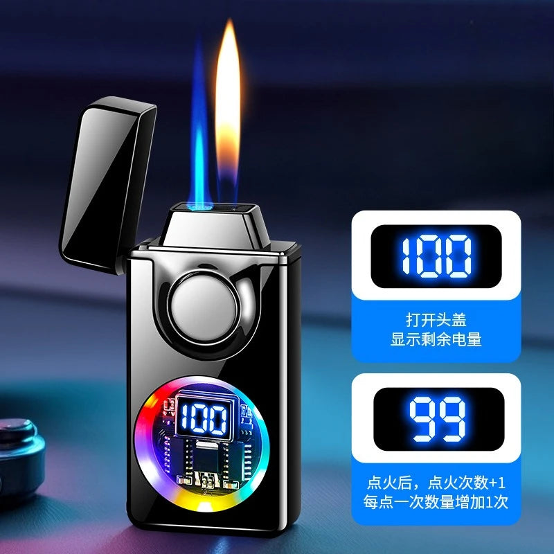Mecha Voice-activated Intelligent Dual-fire Lighter, Gas-electric Mix, Four Ignition Methods, Creative Gifts