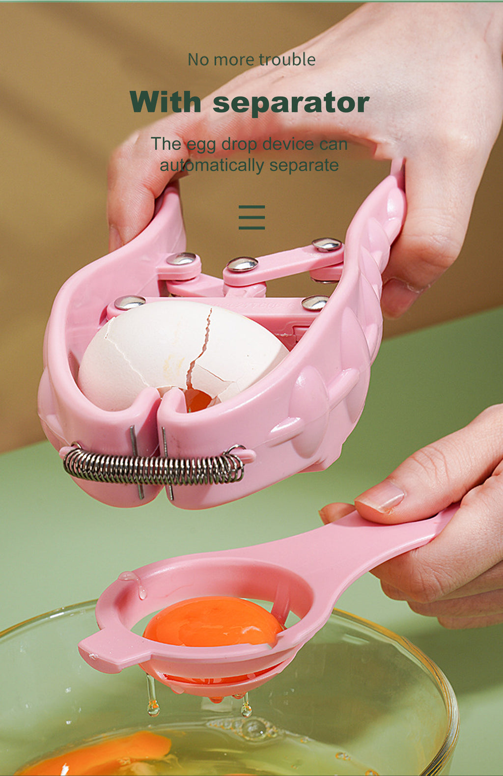 Egg Opener Manual Stainless Steel Multifunction with To Bake Egg Yolk White Cracker Kitchen Home Gadgets Tool Novel Accessories