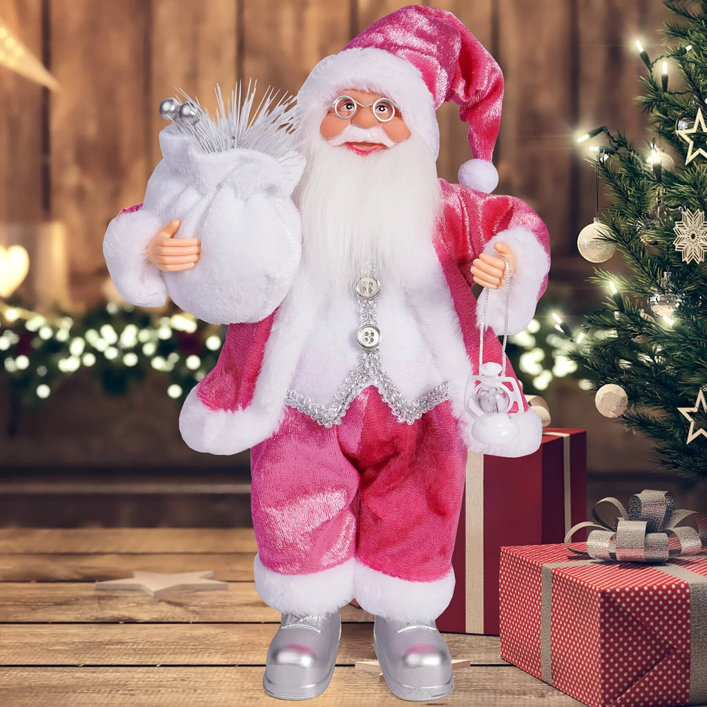 11.8-inch tall classic Santa Claus statue decorative item, Christmas table decoration, home decoration handicraft, room decorati