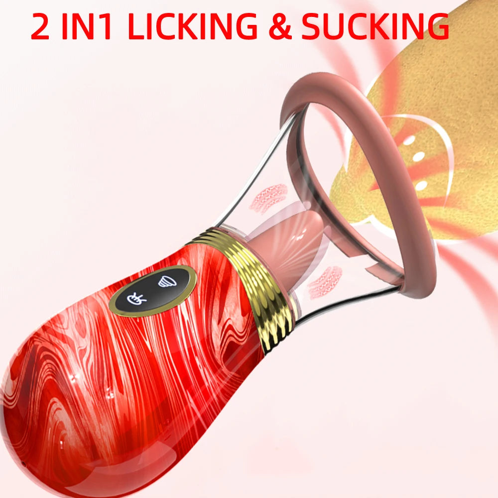 Clit Tongue Licking Vibrator Female Sex Toys for Women Mouth Biting Oral Clitoris Stimulator Sucking Nipple Orgasm Adult Product