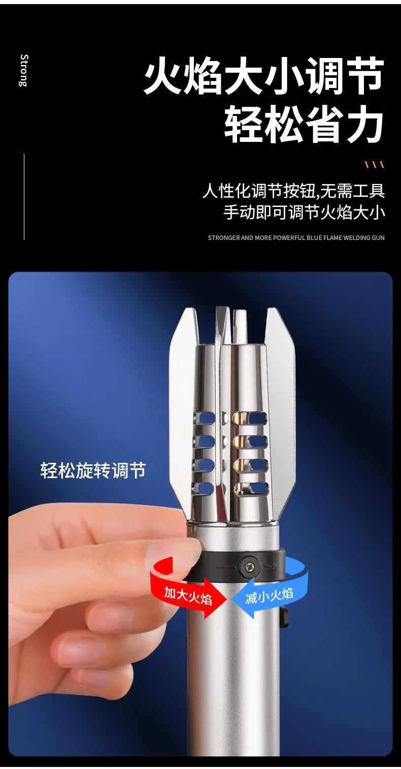 HOT High Temperature Welding Gun Lighter Windproof Red Flame Cigar Lighter Butane Inflatable Lighter Outdoor BBQ Men's Tools