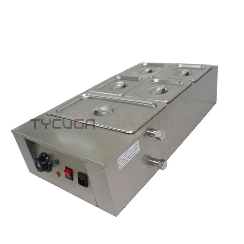 Stainless Steel Chocolate Melter 1-6 Cylinder Chocolate Melting Machine Electric Pot Heater Food Warmer Snack Food processor