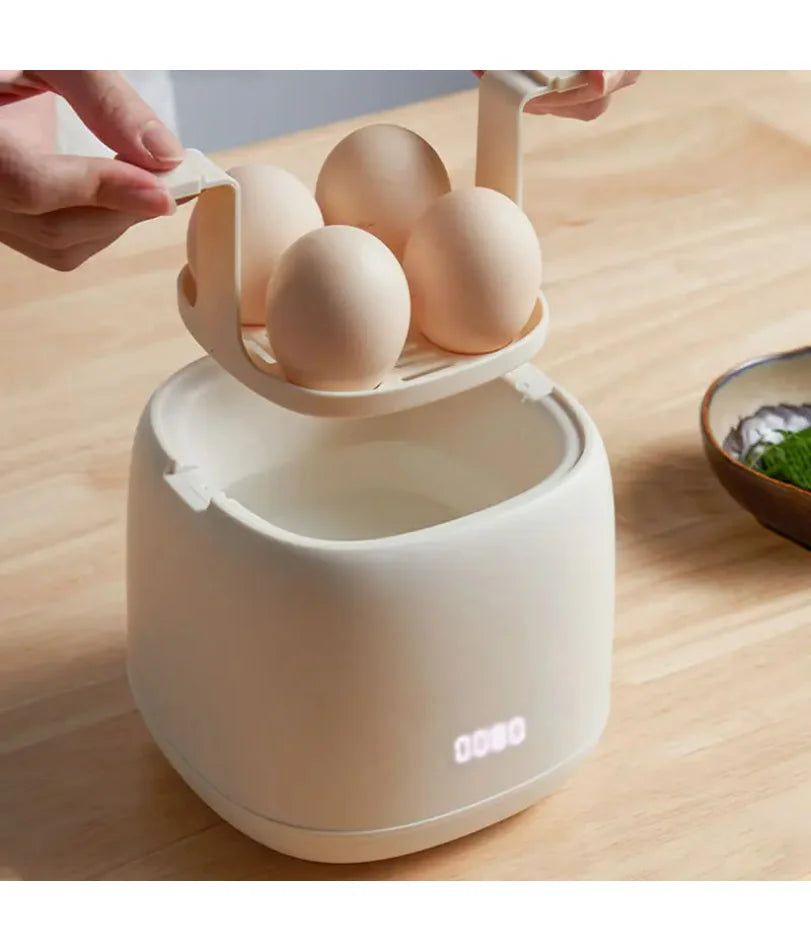 Smart Egg Cooker 300W Electric Egg Boiler Breakfast Machine Egg Custard Steaming Cooker Auto-Off Generic Omelette Cooking Tools