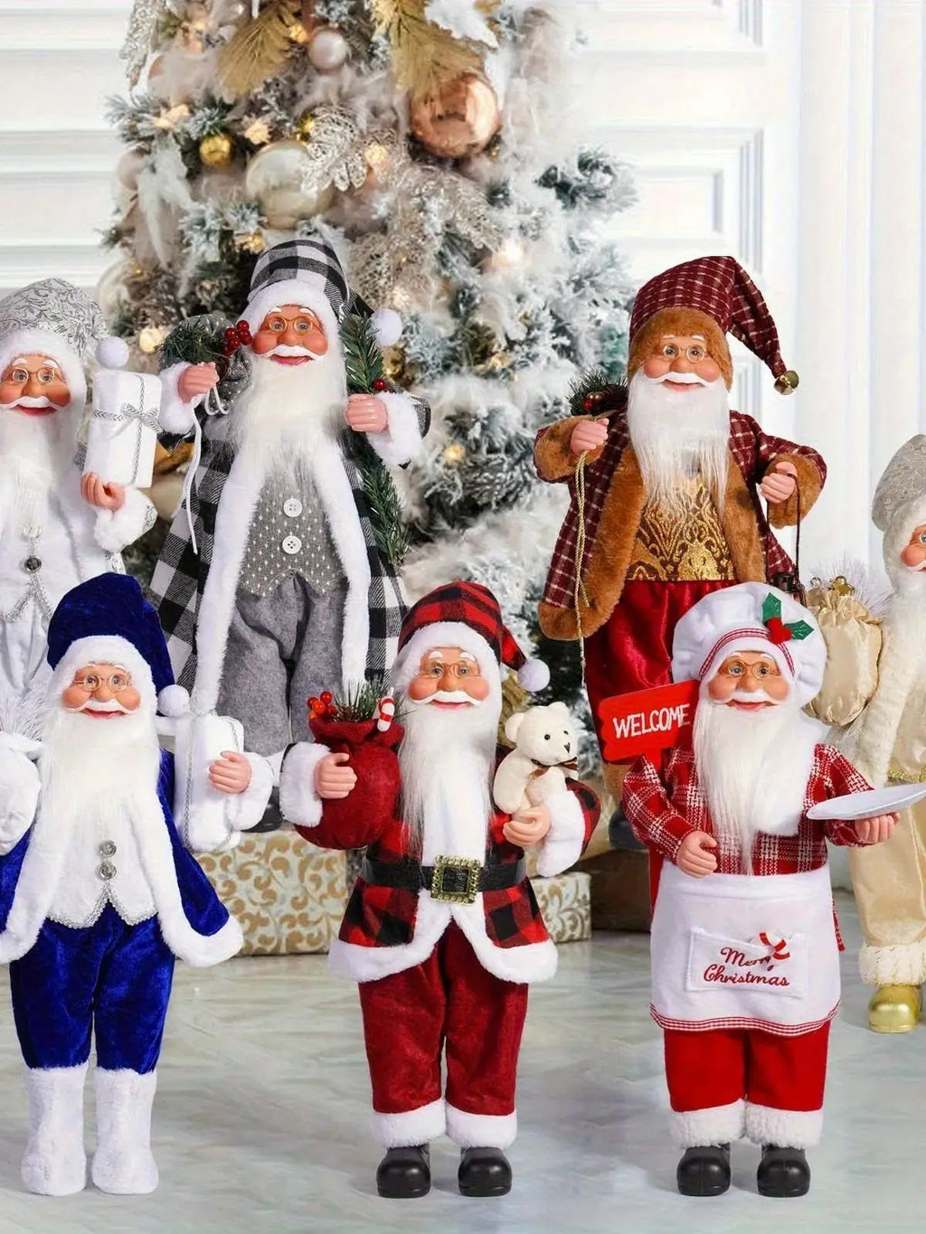 11.8-inch tall classic Santa Claus statue decorative item, Christmas table decoration, home decoration handicraft, room decorati