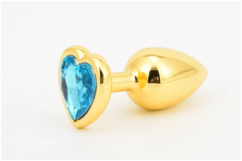 Golden Stainless Steel Anal Plug Crystal Anal Toys Female Adult Sex Products Men's Butt Plug Anal Trainer for Couples 3 Sizes