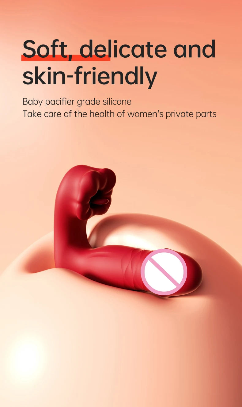 Heating Dildo Tongue Masturbation Vibrator App Control 9 Clitoral Licking Thrusting Modes G-Spot Sex Toys for 18+ Women Couples