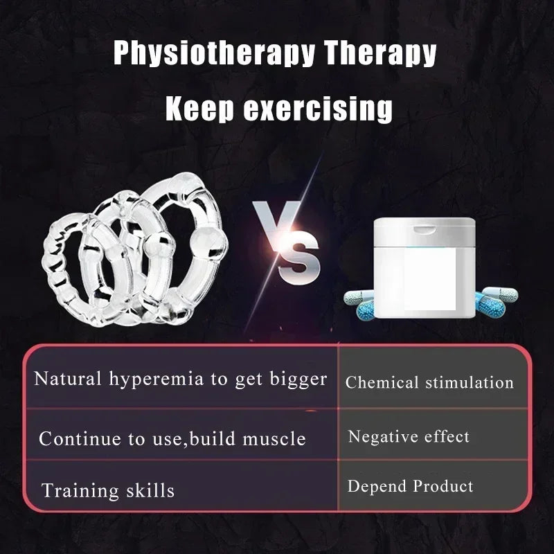 3PCS Penis Rings Crystal Delay Cockring Silicone Bdsm Bondage Erotic Accessories Prostate Adult Sex Toys For Men Male Chastity