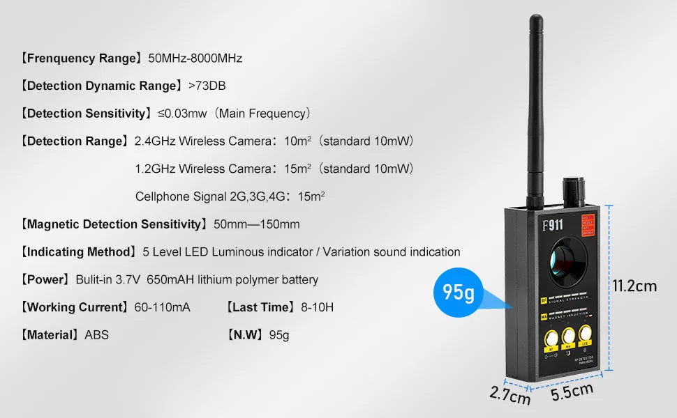 F911 Hidden Camera Detectors , Anti Spy Camera Finder, GPS Tracker Detectors, Bug&Hidden Devices Detector ,RF detectors