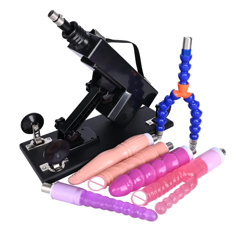 ROUGH BEAST Automatic Sex Machine with Big Black Dildo for Women Love Machine Masturbation Pumping Gun for Couple Men Sex Toys