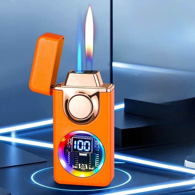 Mecha Voice-activated Intelligent Dual-fire Lighter, Gas-electric Mix, Four Ignition Methods, Creative Gifts