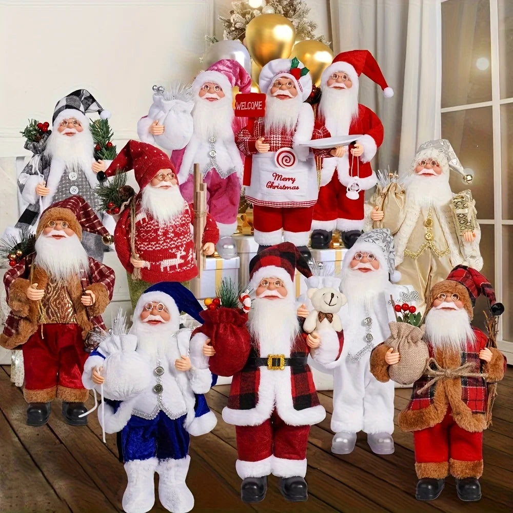 11.8-inch tall classic Santa Claus statue decorative item, Christmas table decoration, home decoration handicraft, room decorati