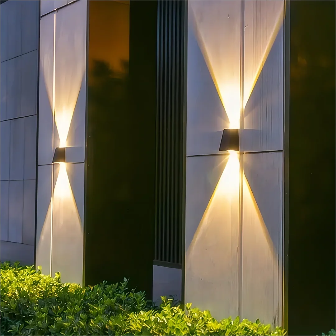 Solar Outdoor Wall Light Up Down,Waterproof Outdoor Lamp  Wall Sconces Lights for Garage Garden Yard