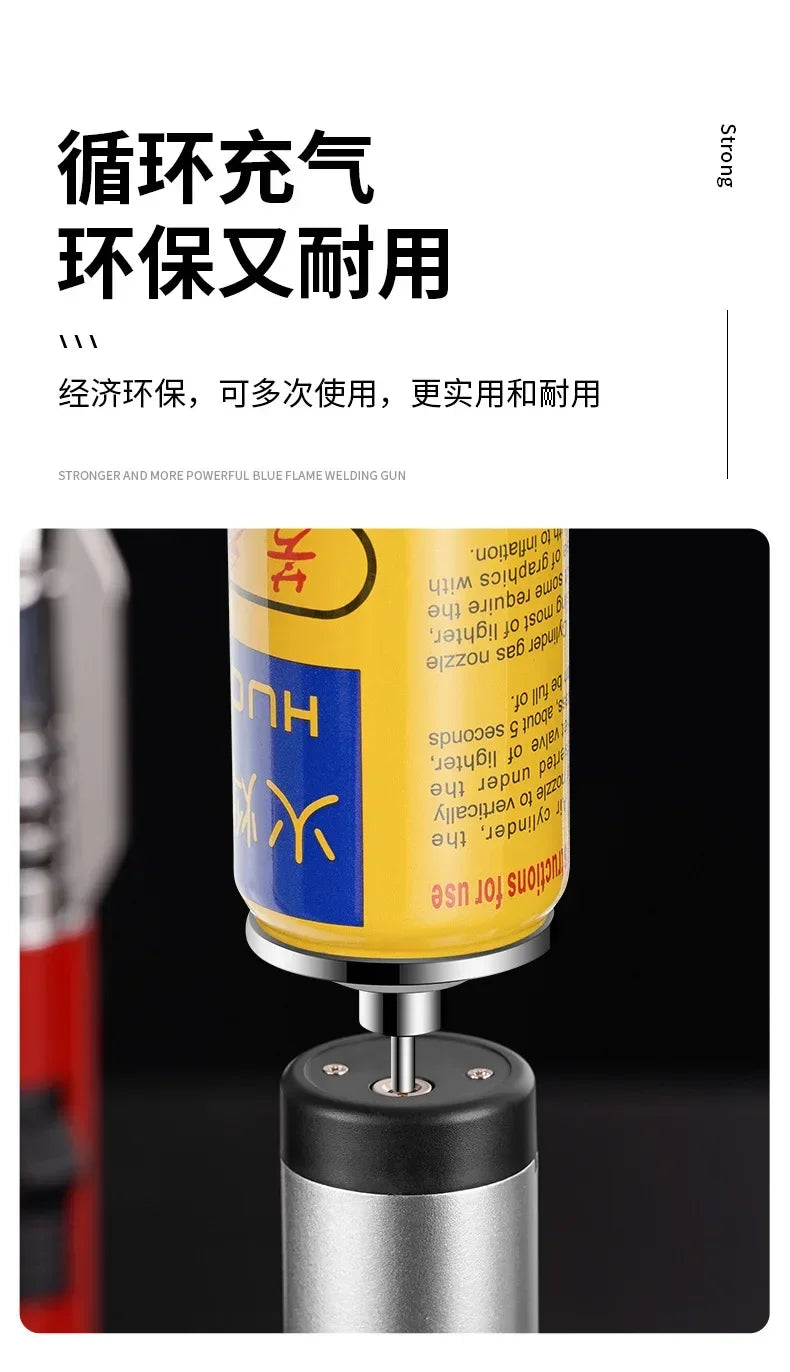 HOT High Temperature Welding Gun Lighter Windproof Red Flame Cigar Lighter Butane Inflatable Lighter Outdoor BBQ Men's Tools