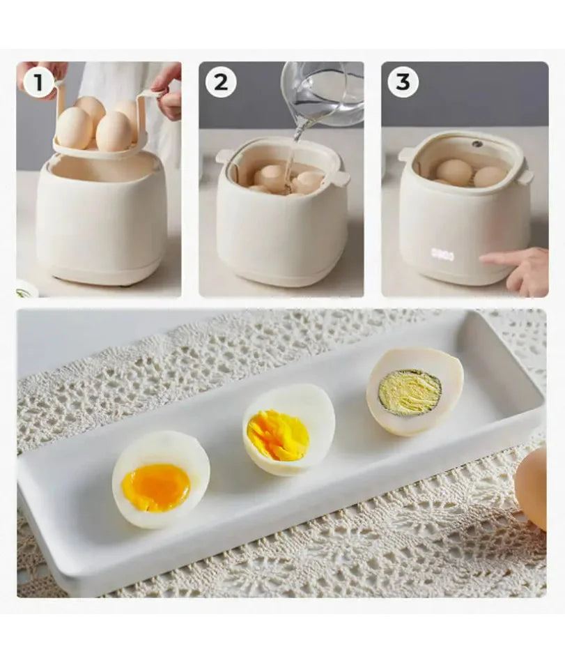 Smart Egg Cooker 300W Electric Egg Boiler Breakfast Machine Egg Custard Steaming Cooker Auto-Off Generic Omelette Cooking Tools