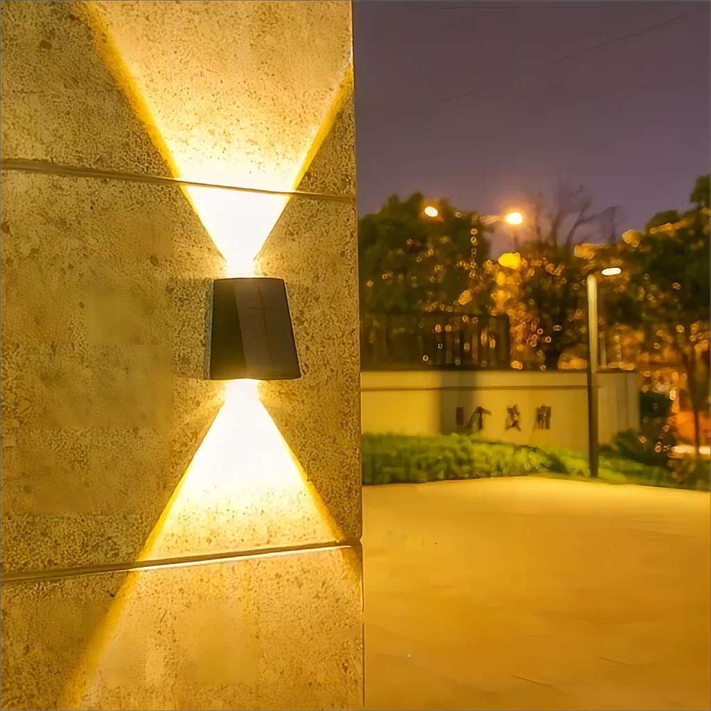 Solar Outdoor Wall Light Up Down,Waterproof Outdoor Lamp  Wall Sconces Lights for Garage Garden Yard