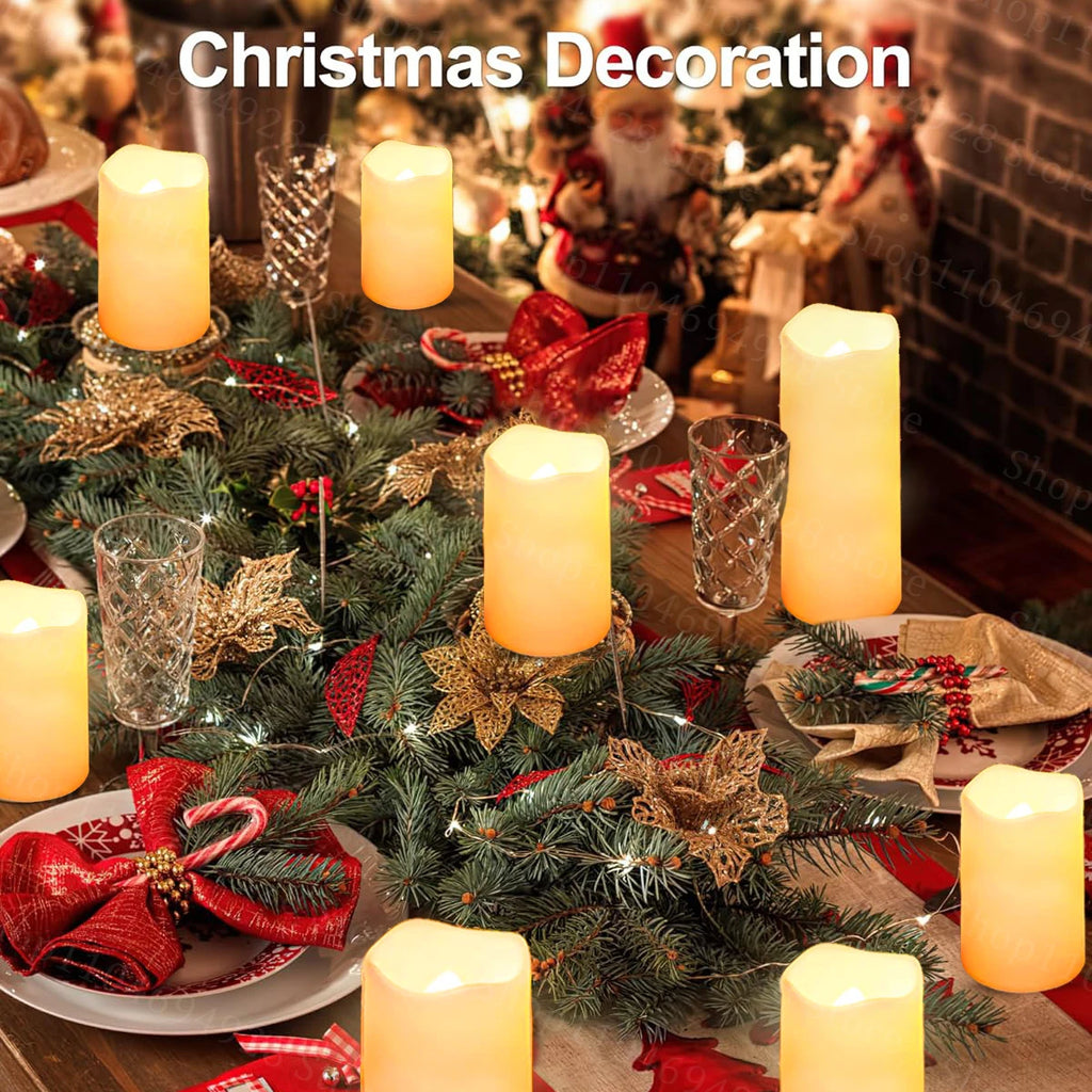 12-240PCS Led Candles Flameless Candles with Remote Battery Operated Candle for Wedding Candlelight Concert Christmas Fireplace