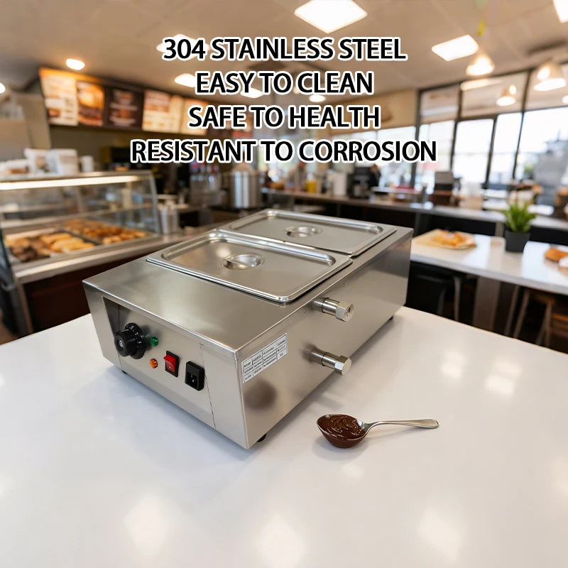 Stainless Steel Chocolate Melter 1-6 Cylinder Chocolate Melting Machine Electric Pot Heater Food Warmer Snack Food processor