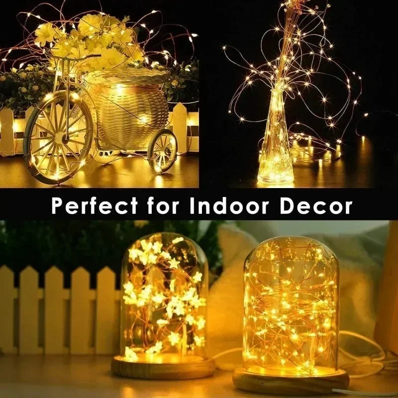 5M/10M/20/30M Telecontrol 8Mode Remote Control Lights USB Led String Light Fairy garlands Wedding Christmas Holiday Decor lamps