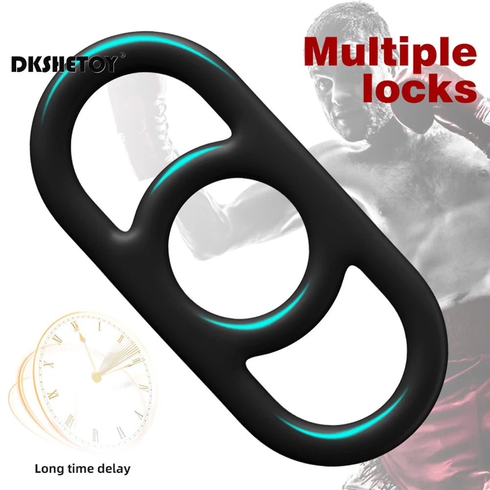 S/M/L/XL Size Male Silicone Masturbator Cock Rings Delay Ejaculation Penis Rings High Elasticity Sex Toys For Men Adult supplies