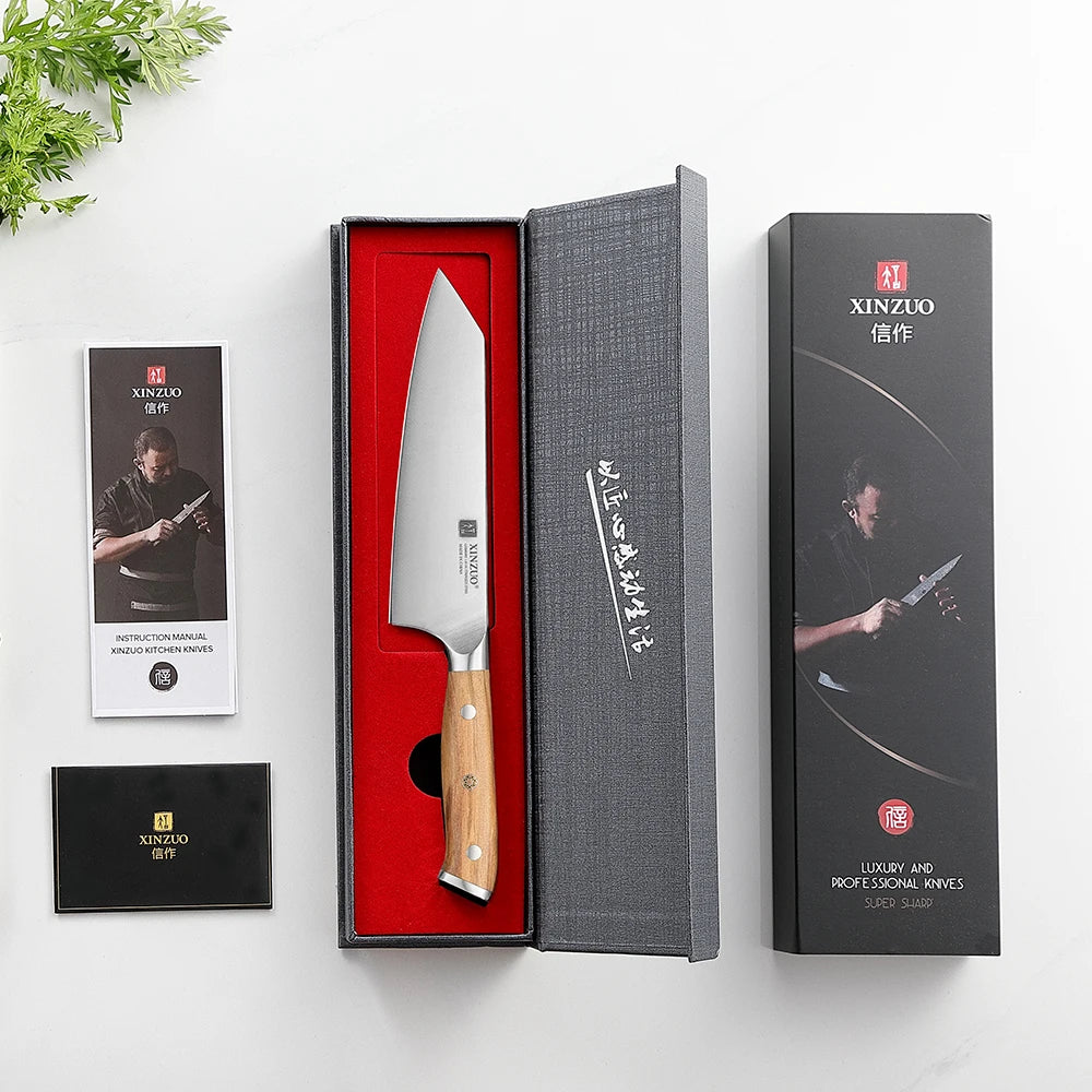 XINZUO 5.8 Inches Bunka Knife German 1.4116 Steel Kitchen-specific Chef's Knife Ergonomic Well Balanced Handle Premium Gift Box