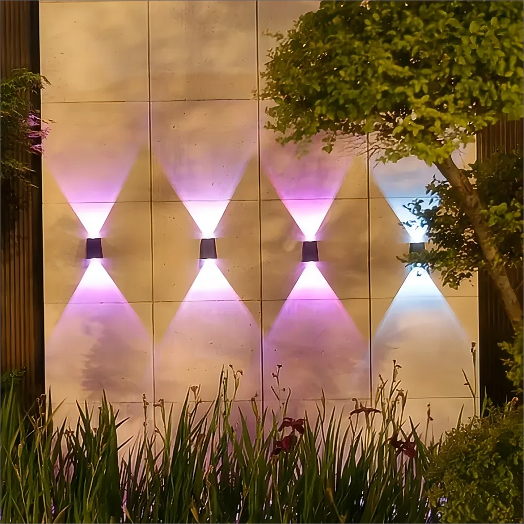 Solar Outdoor Wall Light Up Down,Waterproof Outdoor Lamp  Wall Sconces Lights for Garage Garden Yard