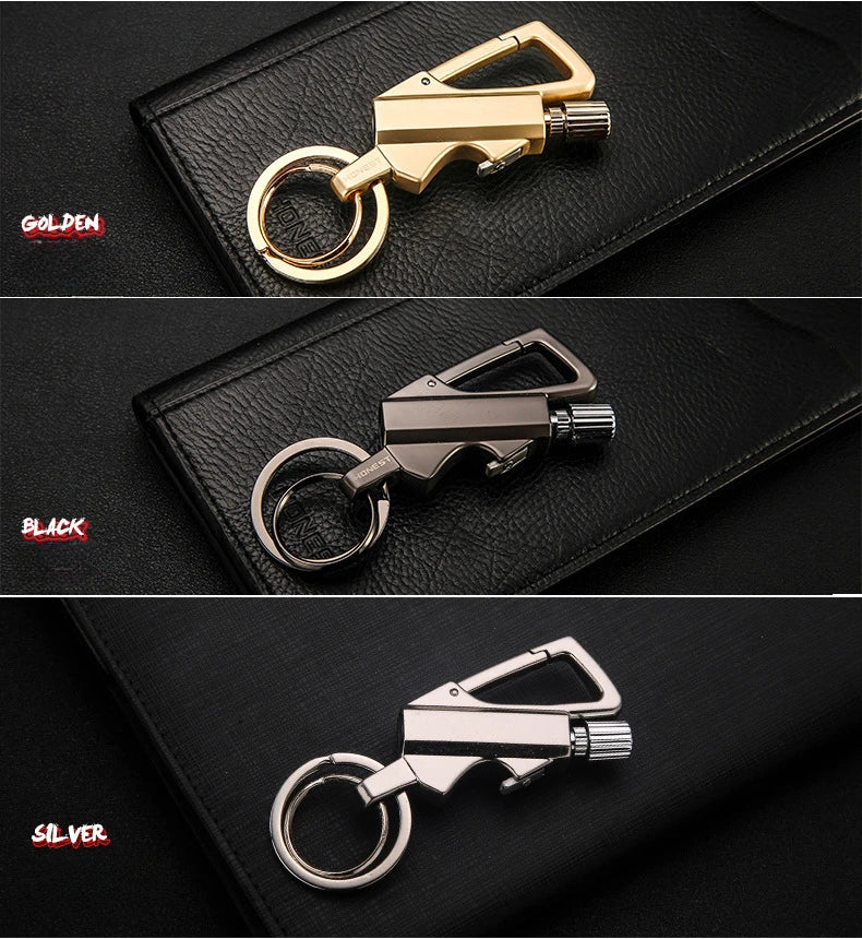 Outdoor Multifunctional Portable Match Keychain, Kerosene Lighter, Metal, Camping Ignition Tool, Men's Gadget